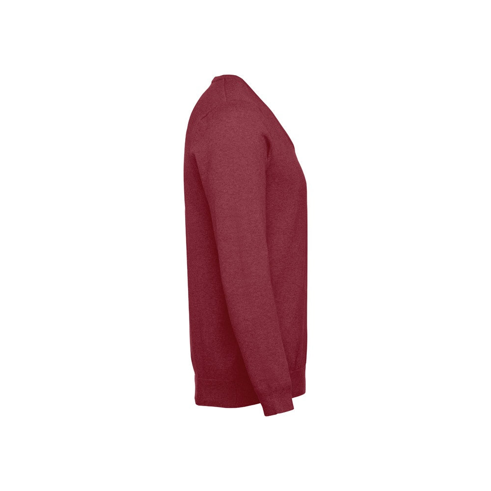 THC MILAN promotional sweatshirt in burgundy (detail view) with custom logo branding