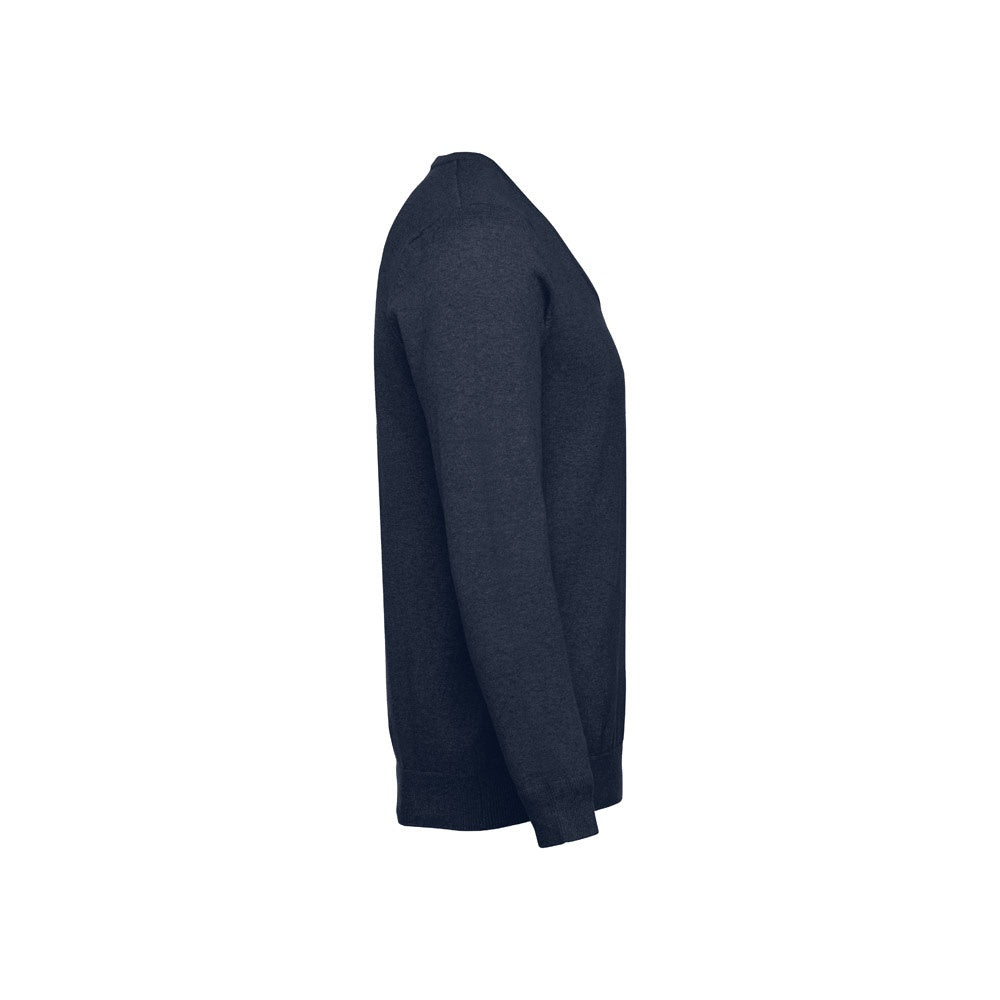 THC MILAN promotional sweatshirt in navy blue (detail view) with custom logo branding