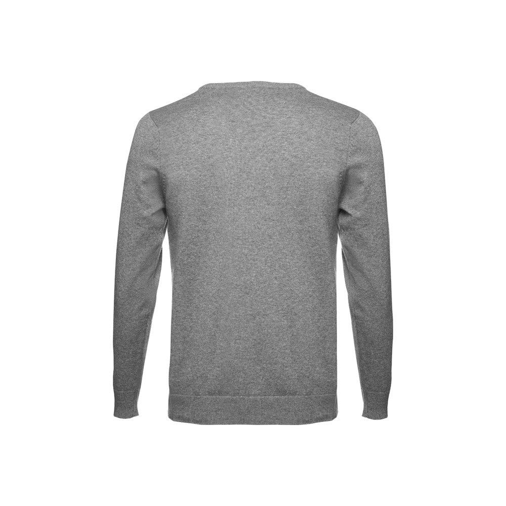 THC MILAN promotional sweatshirt in heather grey (detail view) with custom logo branding