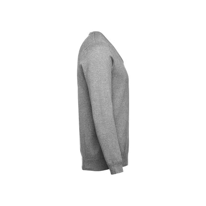 THC MILAN promotional sweatshirt in heather grey (detail view) with custom logo branding