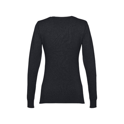 THC MILAN WOMEN promotional sweatshirt in black (detail view) with custom logo branding