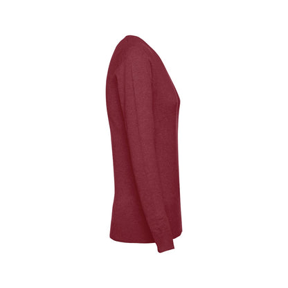 THC MILAN WOMEN promotional sweatshirt in burgundy (detail view) with custom logo branding
