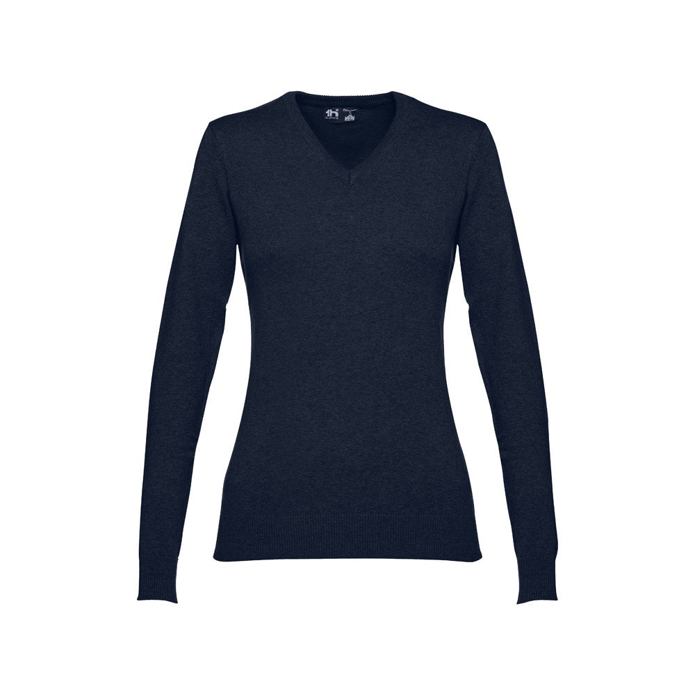 THC MILAN WOMEN promotional sweatshirt in navy blue with custom logo branding