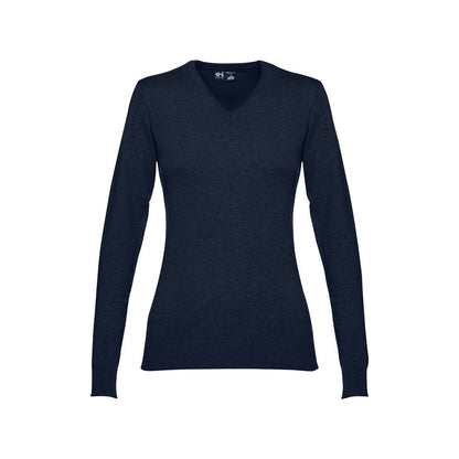 THC MILAN WOMEN promotional sweatshirt in navy blue with custom logo branding