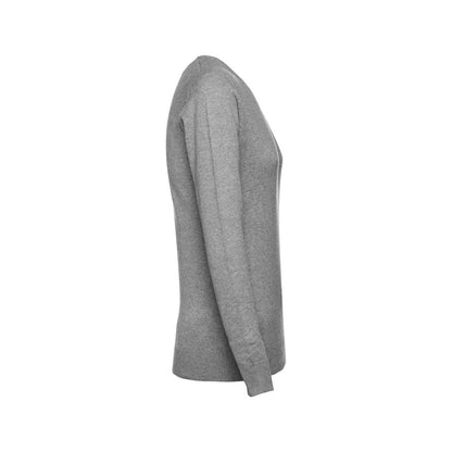 THC MILAN WOMEN promotional sweatshirt in heather grey (detail view) with custom logo branding