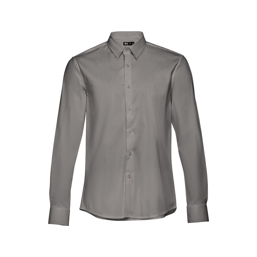 THC PARIS promotional corporate shirt in grey with custom logo branding