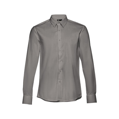 THC PARIS promotional corporate shirt in grey with custom logo branding
