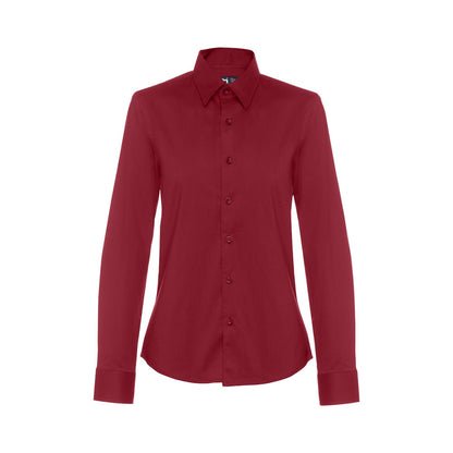 THC PARIS WOMEN promotional corporate shirt in burgundy with custom logo branding