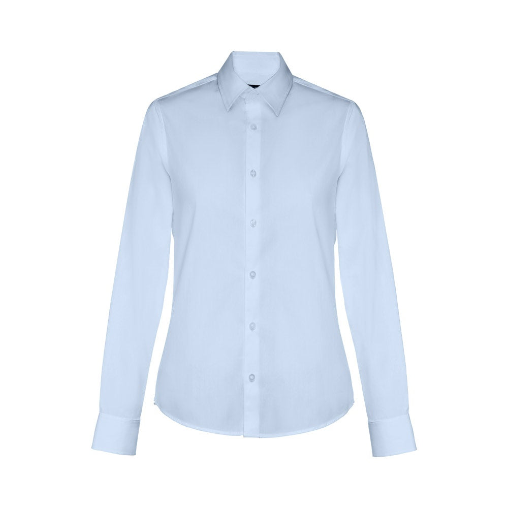 THC PARIS WOMEN promotional corporate shirt in light blue with custom logo branding