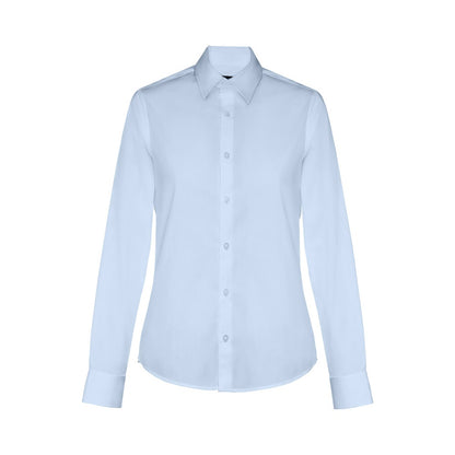 THC PARIS WOMEN promotional corporate shirt in light blue with custom logo branding