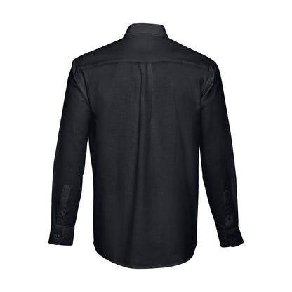 THC TOKYO promotional corporate shirt in black (detail view) with custom logo branding