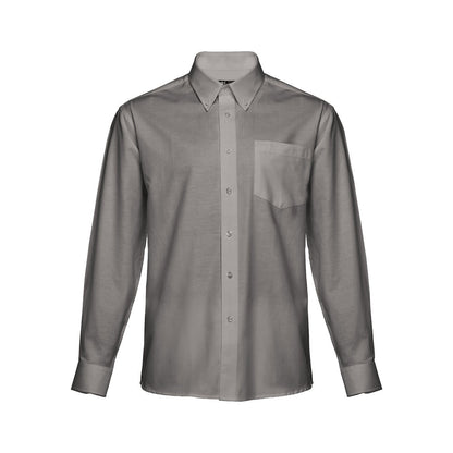 THC TOKYO promotional corporate shirt in grey (detail view) with custom logo branding