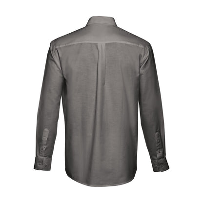 THC TOKYO promotional corporate shirt in grey (detail view) with custom logo branding
