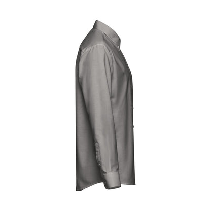 THC TOKYO promotional corporate shirt in grey (detail view) with custom logo branding