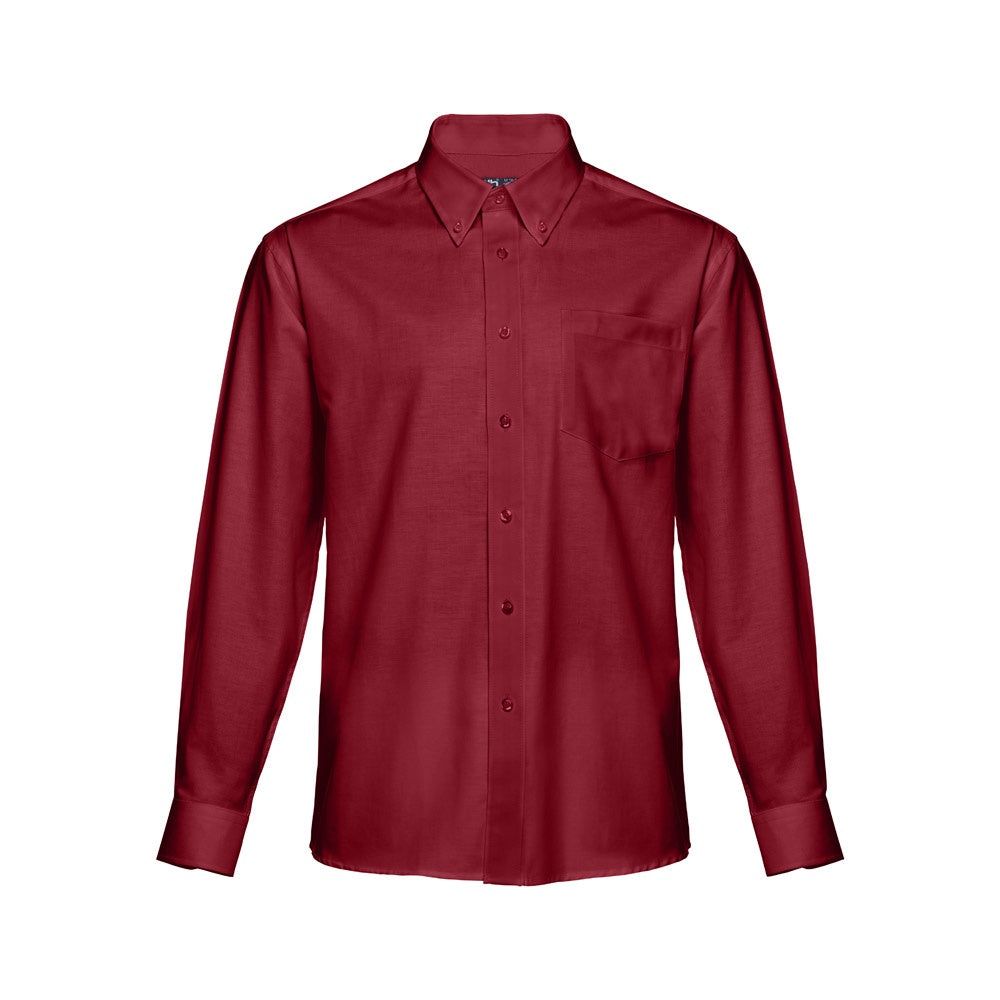 THC TOKYO promotional corporate shirt in burgundy with custom logo branding