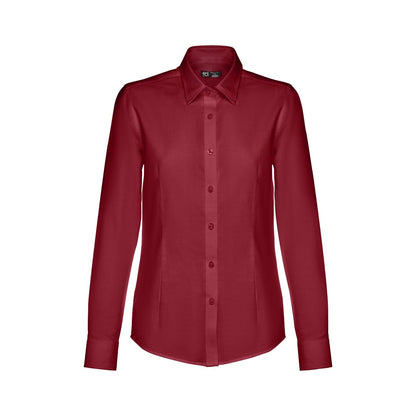 THC TOKYO WOMEN promotional corporate shirt in burgundy with custom logo branding