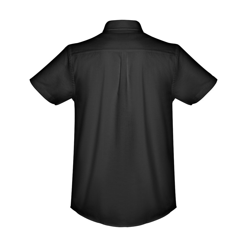 THC LONDON promotional corporate shirt in black (detail view) with custom logo branding