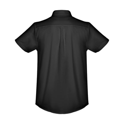 THC LONDON promotional corporate shirt in black (detail view) with custom logo branding