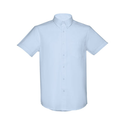 THC LONDON promotional corporate shirt in light blue with custom logo branding