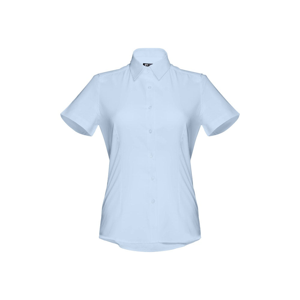 THC LONDON WOMEN promotional corporate shirt in light blue with custom logo branding