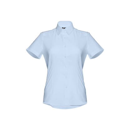 THC LONDON WOMEN promotional corporate shirt in light blue with custom logo branding