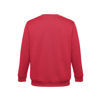 THC DELTA promotional sweatshirt in red (detail view) with custom logo branding