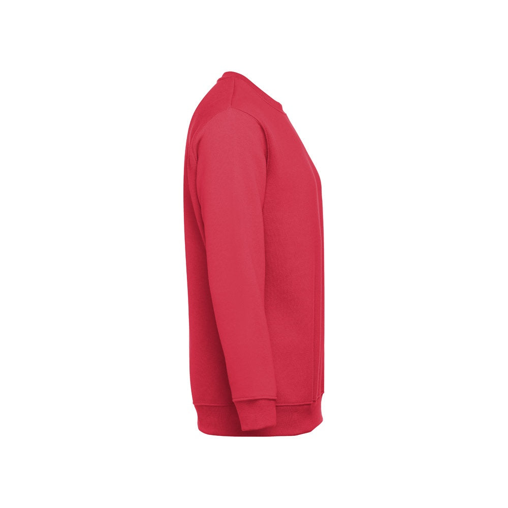 THC DELTA promotional sweatshirt in red (detail view) with custom logo branding
