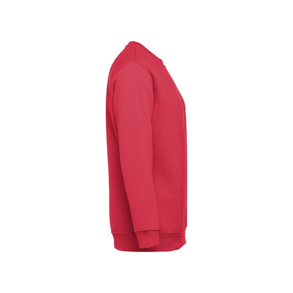 THC DELTA promotional sweatshirt in red (detail view) with custom logo branding