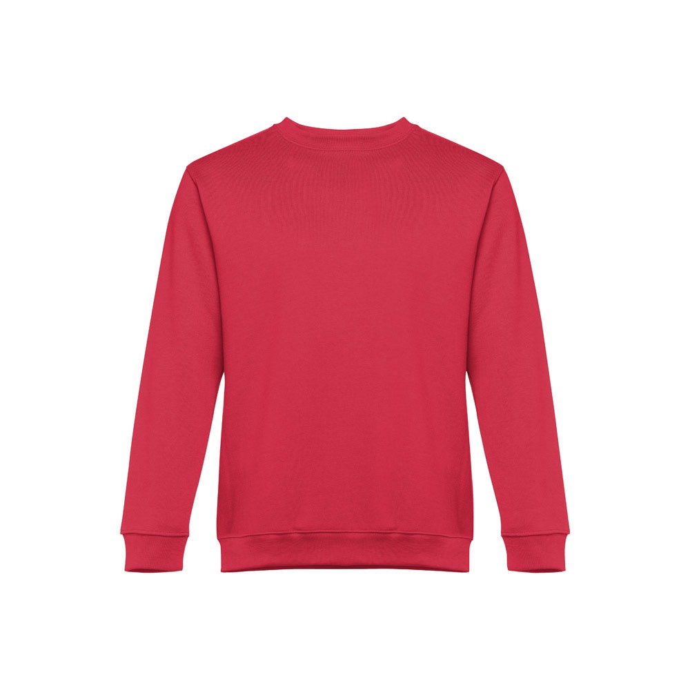 THC DELTA promotional sweatshirt in red with custom logo branding