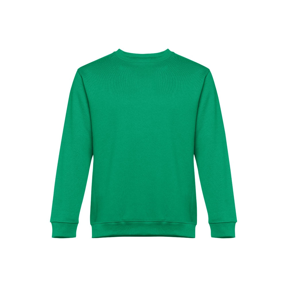 THC DELTA promotional sweatshirt in green (detail view) with custom logo branding