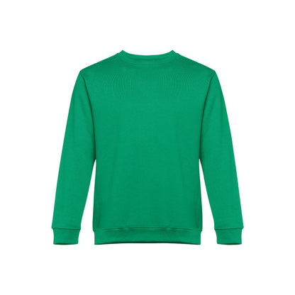 THC DELTA promotional sweatshirt in green (detail view) with custom logo branding