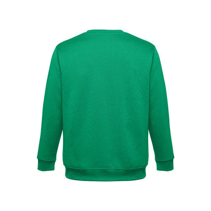 THC DELTA promotional sweatshirt in green (detail view) with custom logo branding