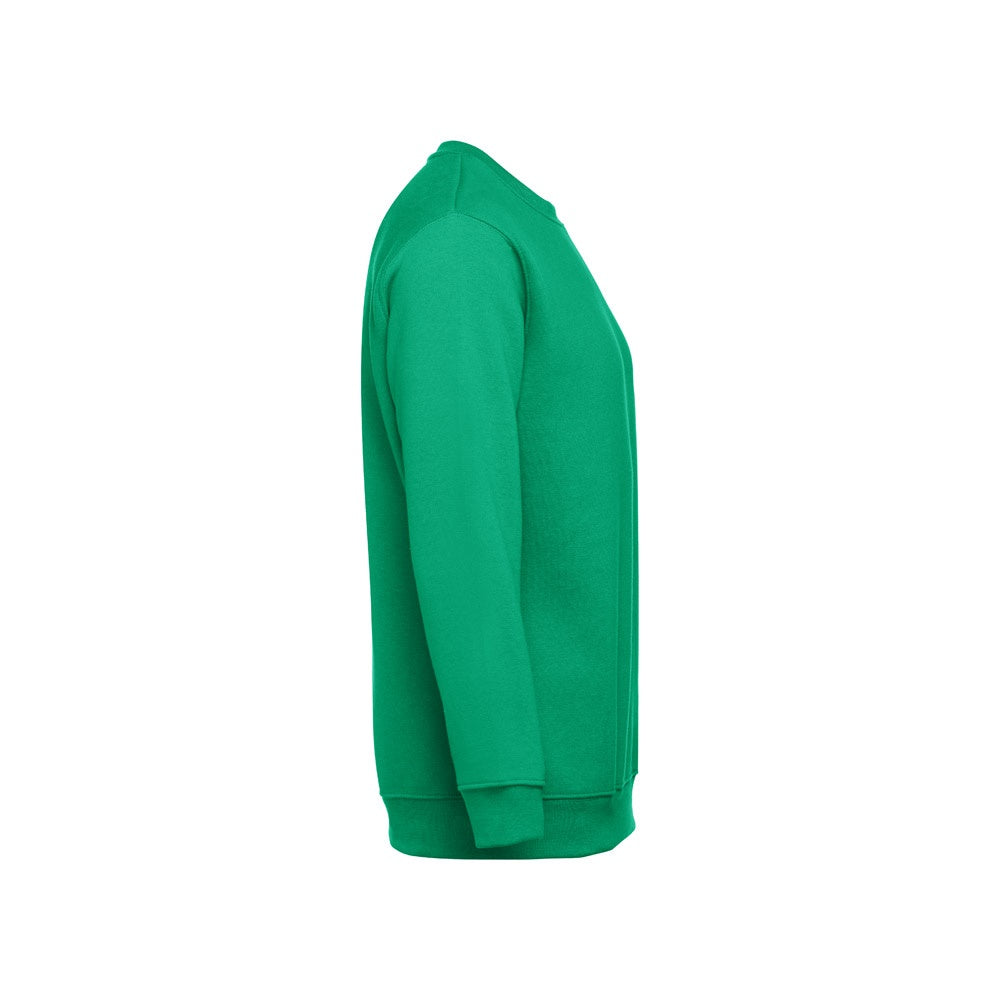 THC DELTA promotional sweatshirt in green (detail view) with custom logo branding