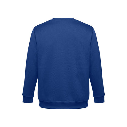THC DELTA promotional sweatshirt in royal blue (detail view) with custom logo branding