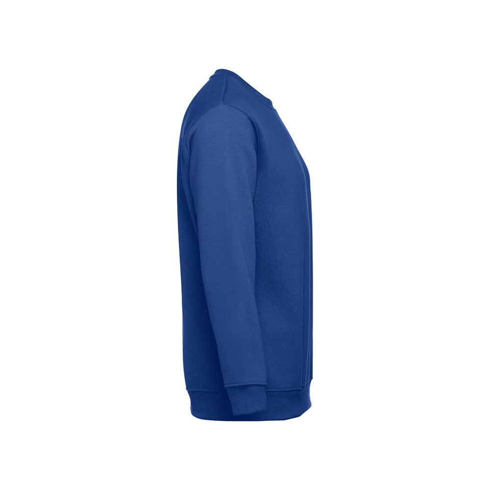 THC DELTA promotional sweatshirt in royal blue (detail view) with custom logo branding
