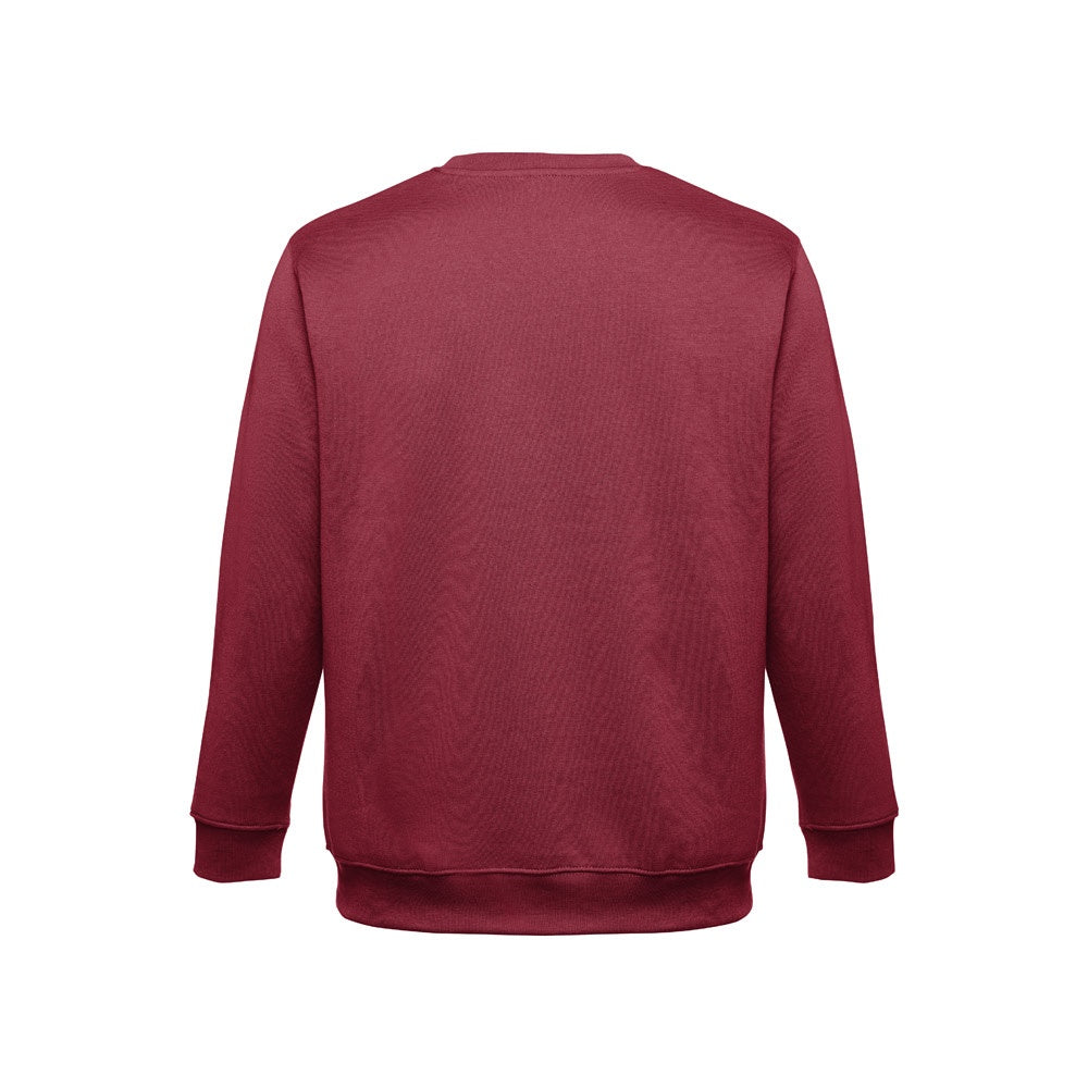 THC DELTA promotional sweatshirt in burgundy (detail view) with custom logo branding