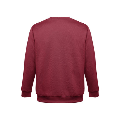THC DELTA promotional sweatshirt in burgundy (detail view) with custom logo branding
