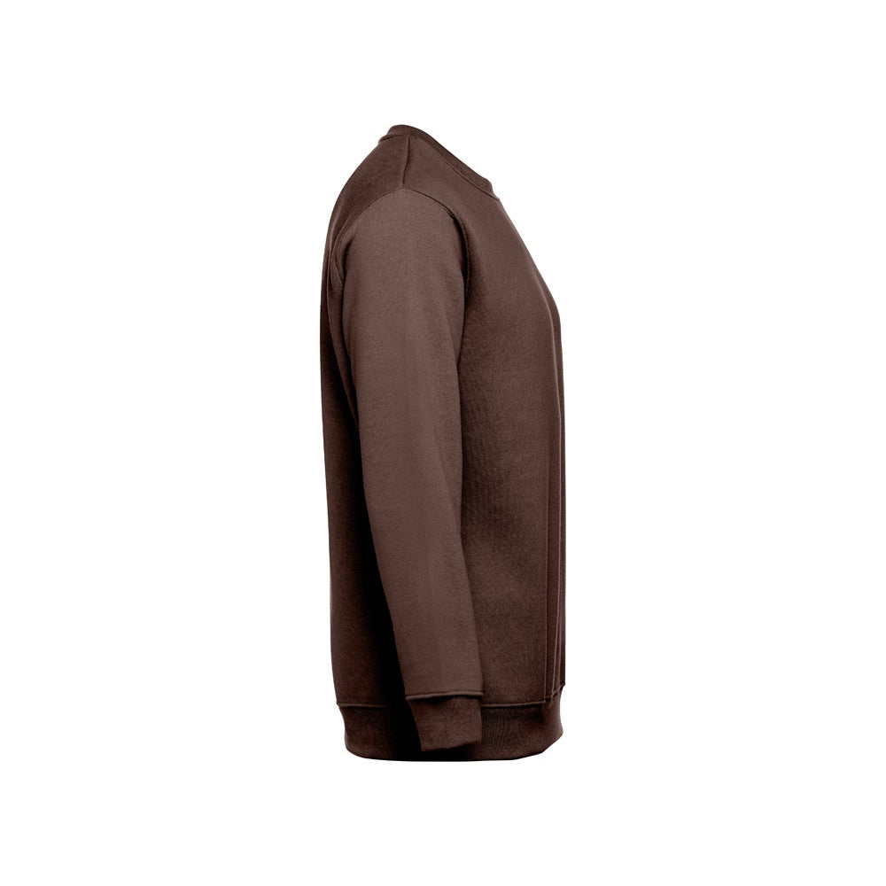 THC DELTA promotional sweatshirt in dark brown (detail view) with custom logo branding