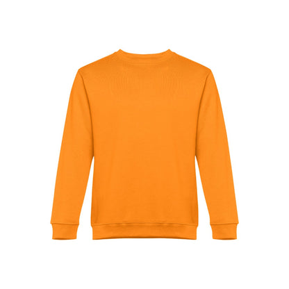 THC DELTA promotional sweatshirt in orange (detail view) with custom logo branding