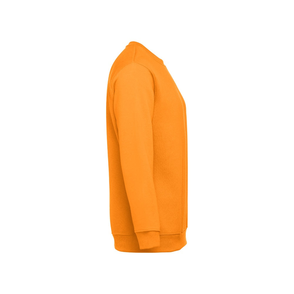 THC DELTA promotional sweatshirt in orange (detail view) with custom logo branding