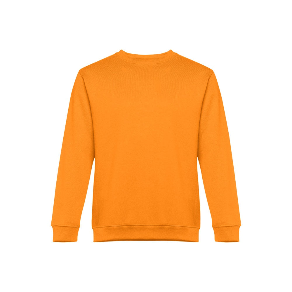 THC DELTA promotional sweatshirt in orange with custom logo branding