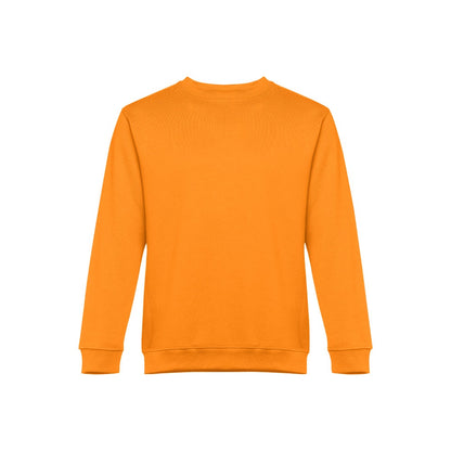 THC DELTA promotional sweatshirt in orange with custom logo branding