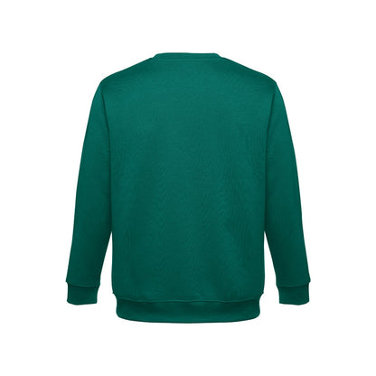 THC DELTA promotional sweatshirt in dark green (detail view) with custom logo branding