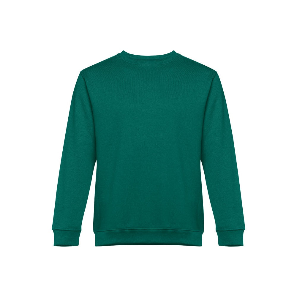 THC DELTA promotional sweatshirt in dark green with custom logo branding