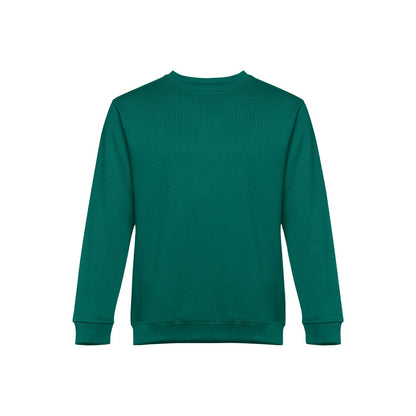 THC DELTA promotional sweatshirt in dark green with custom logo branding