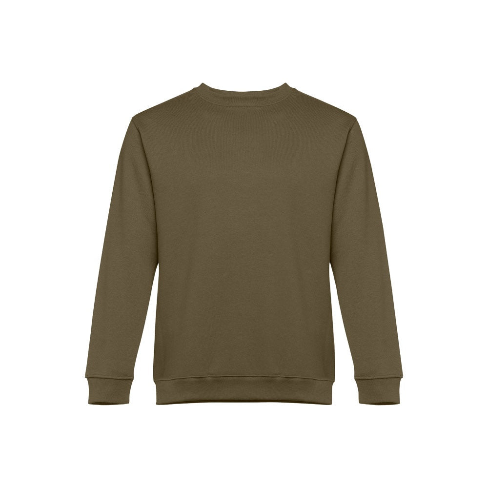 THC DELTA promotional sweatshirt in army green with custom logo branding