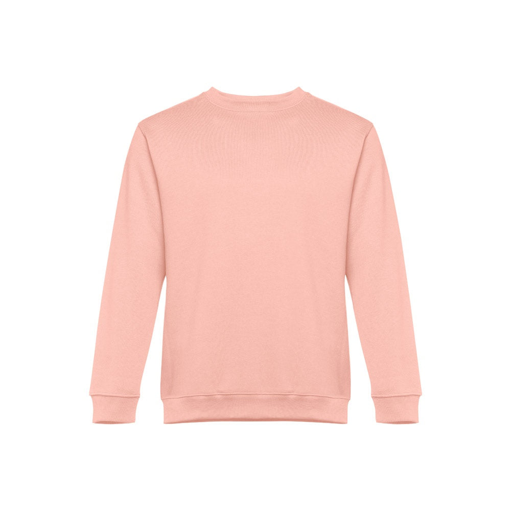THC DELTA promotional sweatshirt in salmon (detail view) with custom logo branding