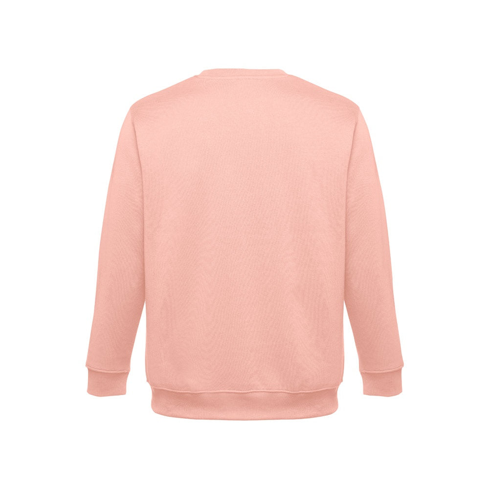 THC DELTA promotional sweatshirt in salmon (detail view) with custom logo branding