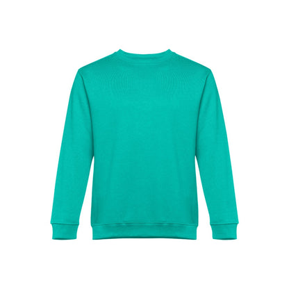 THC DELTA promotional sweatshirt in turquoise green with custom logo branding