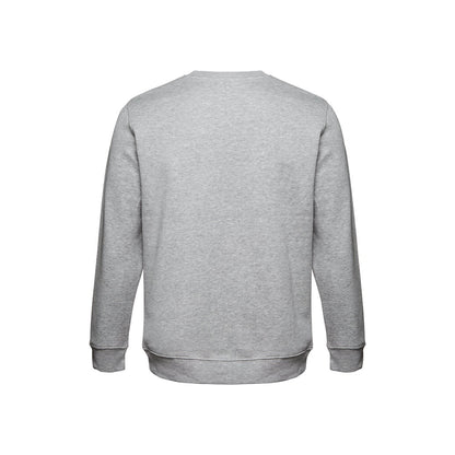 THC DELTA promotional sweatshirt in heather light grey (detail view) with custom logo branding
